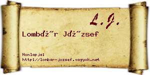 Lombár József névjegykártya
