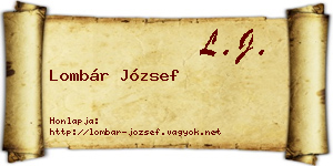 Lombár József névjegykártya